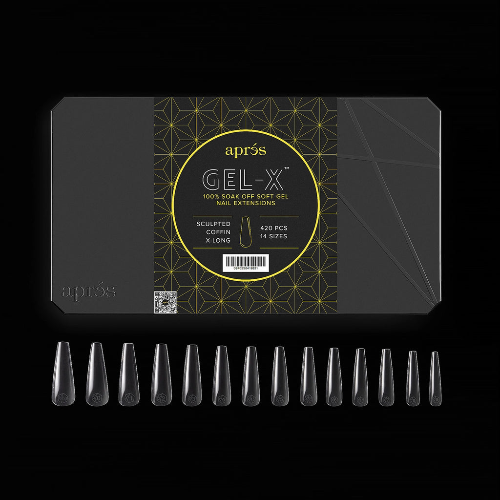 Caja de puntas extra largas de ataúd esculpidas Gel-X® - Profesional (420 unidades)