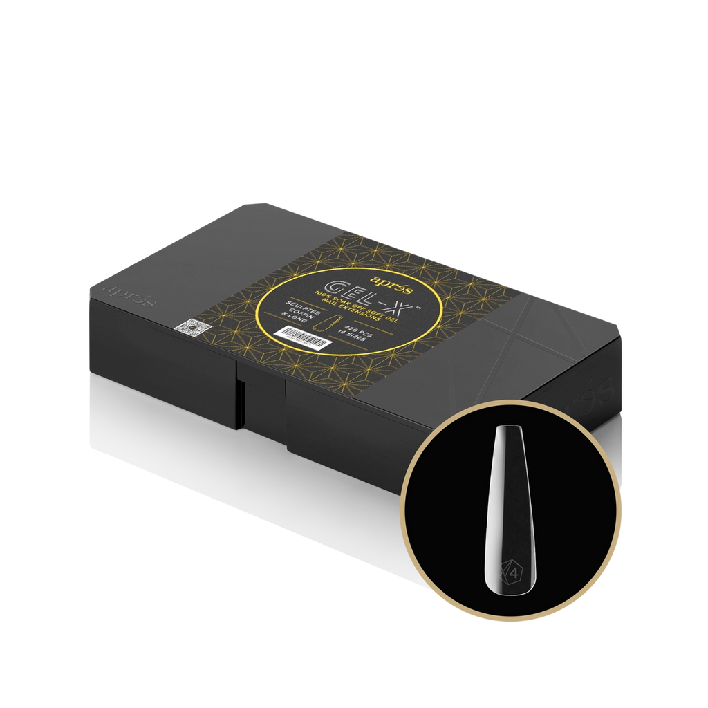 Caja de puntas extra largas de ataúd esculpidas Gel-X® - Profesional (420 unidades)