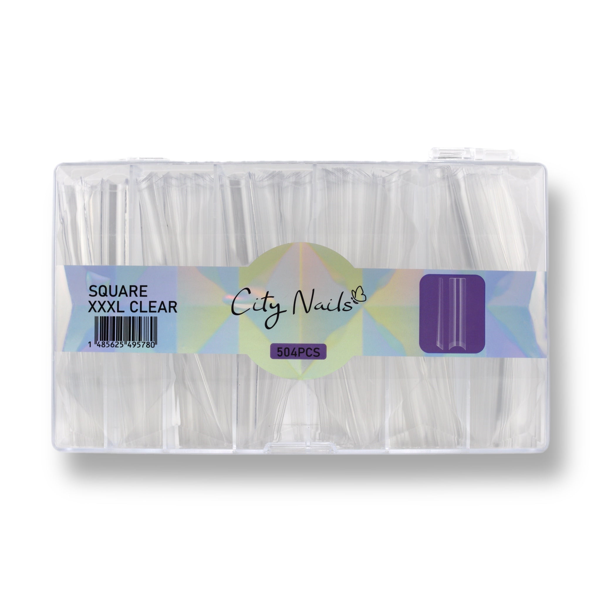 CITY NAILS SQUARE XXXL CLEAR 504 PCS